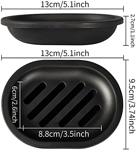 TOPSKY 2-pack Soap Dish, Soap Holder, Soap Saver, Easy Cleaning, Dry, Stop Mushy Soap (Black)