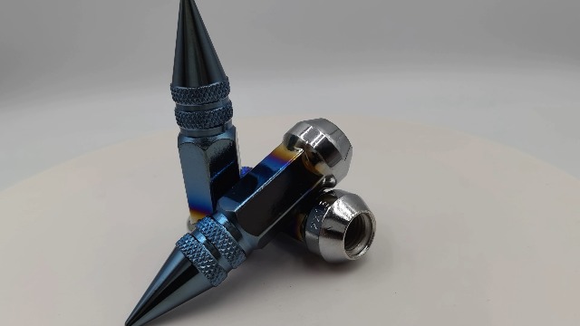 Image of M12x1.5 Lug Burnt Blue Nuts Lug,Spiked Lug nut for Acura, Honda, Chevy, Hyundai, Toyota, Lexus, 20PCS 12x1.5 Lug Nuts with Socket Key.