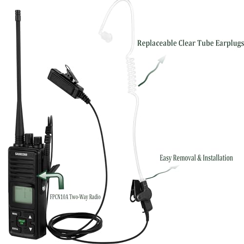 Image of SAMCOM Replacement Kits Acoustic Tube /Clear Coil Compatible with Baofeng Kenwood Surveillance Radio Earpiece, Removable Stretchable Coil Acoustic Tube for Walkie Talkie Headset, 6 Pcs | Compatible with Baofeng Kenwood Radio Earpiece, Removable Stretchable Coil Acoustic Tube for Walkie Talkie Headset