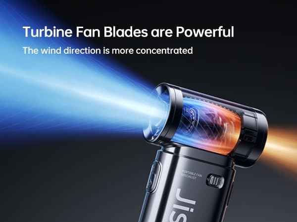 Image of JISULIFE Portable Handheld Fan Life9, Turbo Power High Speed Air [18H Max Cooling Time], 5 Gear Wind, 5000mAh Rechargeable, Mini Pocket Design, Personal Fan for Travel Concerts Camping Makeup - CHROME
