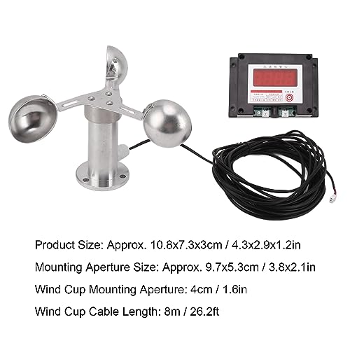 Turmdrehkran-Anemometer-Alarm, Windgeschwindigkeitsmesser, Wetterstation mit 3 Bechern, Großer Messbereich, Langlebig für die Windgeschwindigkeitsmessung in Kraftwerken