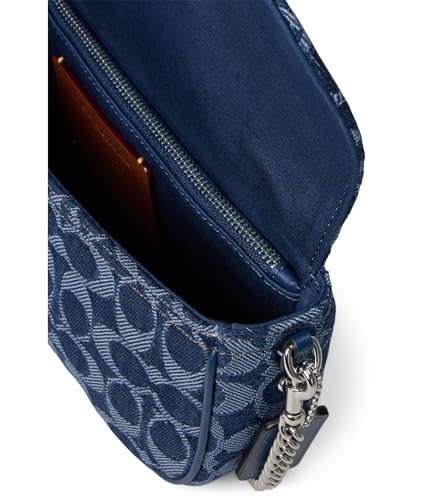 Coach Brook Flap Chain Bag in Signature Denim, LH/Deep Blue Multi3