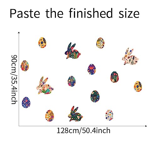 Cartoon Bunny Easter Eggs Wall Stickers Removable Diy Wall Art Decor Decals Murals For Offices Home Walls Bedroom Study Room Wall Decaoration #TOP2