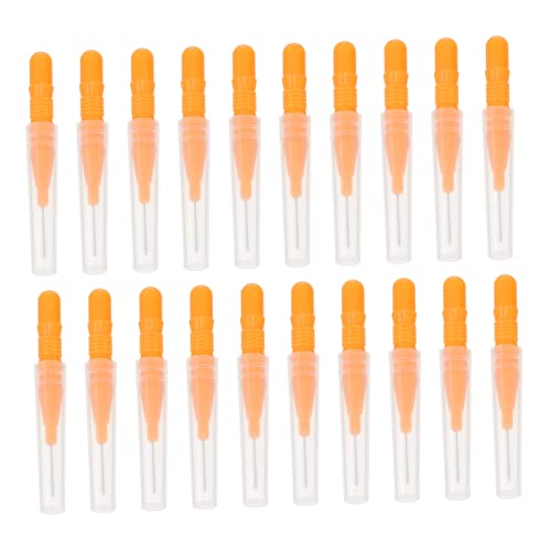 FRCOLOR - FRCOLOR Lot De 20 Mini Pinceaux De Maquillage Et Brossettes Interdentaires Orange, Portables Et Multifonctions, Pour Soins Bucco-dentaires Et Maquillage, Adapté Maison, Voyage Et Usage Quotidien