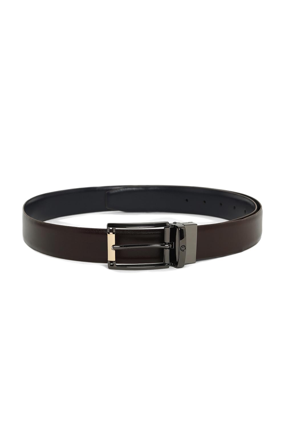 louis philippe Men Solid Reversible Formal Italian Leather with Dual Tone Buckle Belt-picture-24