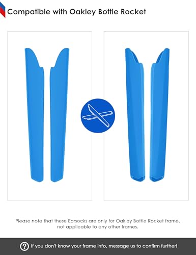 Image of BLAZERBUCK Replacement Temple Sleeves Ear Socks for Oakley Bottle Rocket OO9164 Sunglass - Light Blue