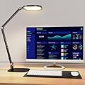 LED Desk Lamp for Home Office, Desk Light for Video Calls, 3 Color Temperature 10 Brightness Computer Light, Dimmable Led Desk Light with Memory & Timer Function, Metal Swing Arm Architect Desk Lamp
