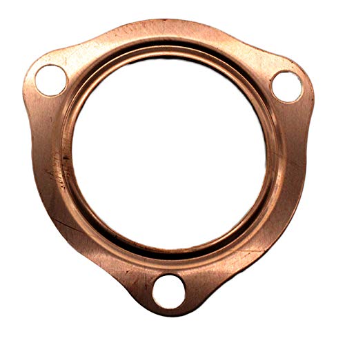 2.5 Inch Header Collector Gaskets(1 Pair) 2Pcs Copper Header Exhaust Collector Gaskets 2 1/2" Exhaust Gaskets Durable Reusable For All Sbc Bbc 302 350 454 (3 Bolt Pattern) #TOP1