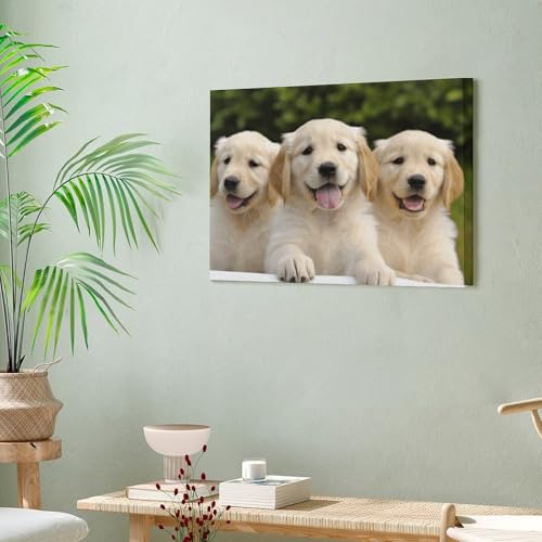 Toile murale Noël Golden Retriever grand soin d'impression
