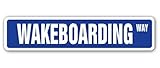 Wakeboard - Letrero de calle para surfista, tabla de wakeboarder para interiores y exteriores, 40,6 x 10,16 cm