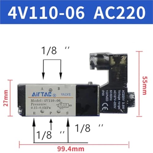Électrovanne 4V110-06 DC12V distributeur pneumatique 5/2 voies