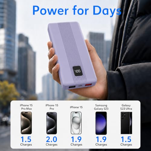 Cargador portátil 10000mAh con 4 cables integrados y carga rápida 22.5W miniatura 3
