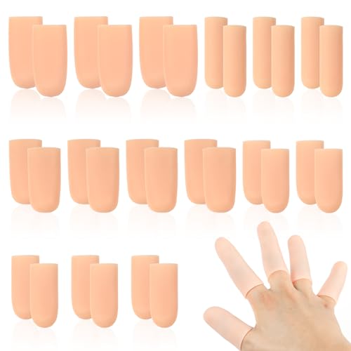 Protector de dedos, 30 unidades, 4 tamaños de silicona, gel protector de dedos, silicona para lesiones, ampollas, grietas en los dedos, artritis y más