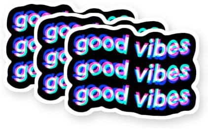 Good Vibes - Neon Wave Vinyl Stickers 3 Pack 3 Inch image 5