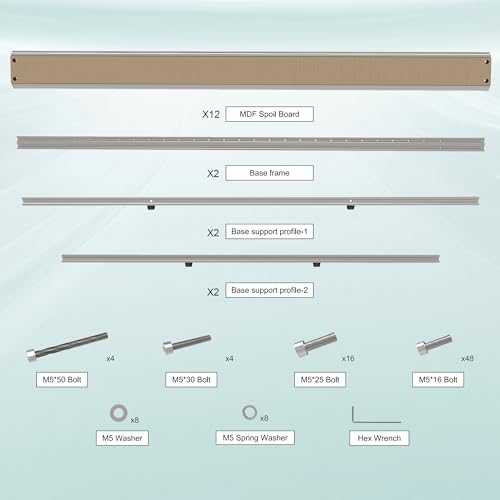 Image of FoxAlien T-slot Hybrid Spoilboard Work Table and Aluminum Profile Base Frame Upgrade Kit for XE-Ultra 8080 CNC Router Machine