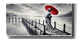 Epic Graffiti 'Japan Geisha With Red Umbrella' by Rey Klimt Canvas Wall Art, 40' x 20'