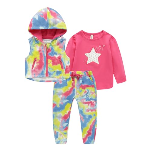 Image of Mud Kingdom Little Girls Jogger Sets Cute Stripe Stars 3 Piece School Wear
