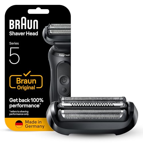 Braun Tête De Rasoir Electrique Homme Series 5 54B Originale, Remplacement De La Grille pour Rasage De Près, Lames Flexibles, Elément De Rechange Officiel pour Rasoirs 50, 51, 52