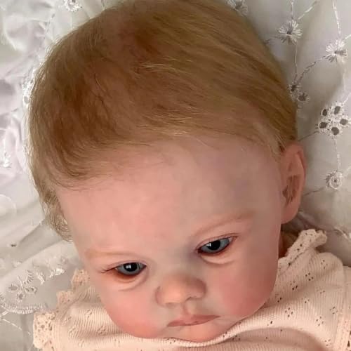 Enjoy with Love Neue 18inch Wiese Reborn Baby Neugeborene Puppe Lifelike Soft Touch Kuscheliges Baby Mehrere Schichten Malerei 3D Haut – Bild 4