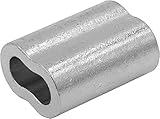 SwageRight MIL-SPEC Verzinkte Kupfer Swage Sleeves Clip & Aderendhülsen (1/8 Zoll) - Ovale Duplex Drahtseil Kabel Crimpschlaufe Fittings (50 Stück)