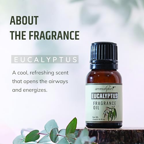 Aromahpure Fragrance Oil | 15 ml | Eucalyptus Aroma Oil for Home Fragrance | Best for Aromatherapy | Helps in Meditation | Used in Diffusers, Candles, Air Fresheners, Soaps, IFRA Certified