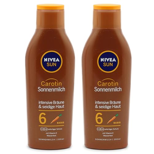 Nivea Sun Latte Solare Carotene, SPF 6, confezione da (2 X 200 ML)