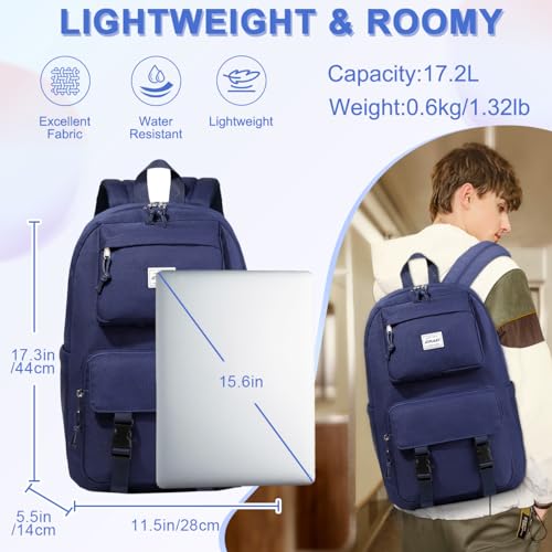 RAVUO Backpack for Men Water Resistant School Bookbag Casual Highschool Boys Book Bag with Multi Pockets for College Travel Commutes2