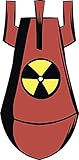 EW Designs Cool Red Biohazard Nuclear Bomb Cartoon Vinyl Decal Bumper Sticker (4' Tall)