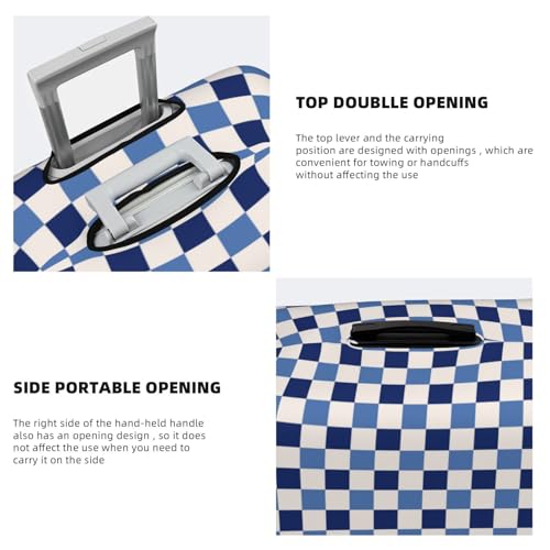 VOSERY Luggage Cover Protector Suitcase Cover - Blue and White Plaid High Elasticity Suitcase Covers Protector for Luggage (No Luggage)4