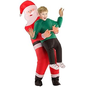MORPH Costumes Disfraz Papá Noel Hinchable Niños Traje Navideño, Disfraz Navidad Niño Inflable Talla Única