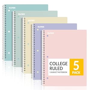 SUNEE Spiral Notebooks, 1-Subject, ...