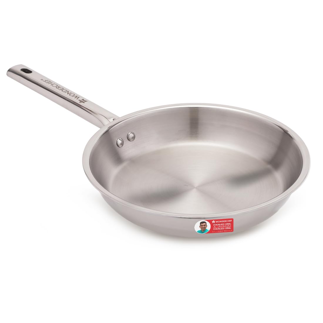Wonderchef Stella Triply Stainless Steel Fry Pan | 24 cm, 1.7 litres | Compatible with Gas Stove, Induction, Ceramic Cooktop | Non-Toxic | Uniform Heating | Heavy-Duty Handle | 10-Year Warranty-image-11