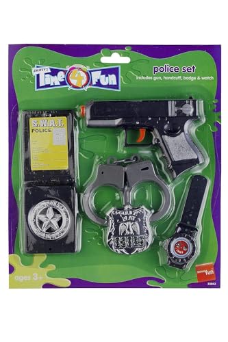 Smiffys Panoplie de policier avec arme, menottes, insigne et montre Halloween