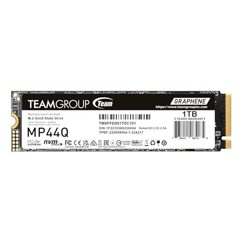 TEAMGROUP MP44Q 1TB SLC Cache Gen 4x4 M.2 2280 PCIe 4.0 w/NVMe Laptop, Desktop, NUC, NAS SSD Read/Write Speed up to 7000 - Detailed View