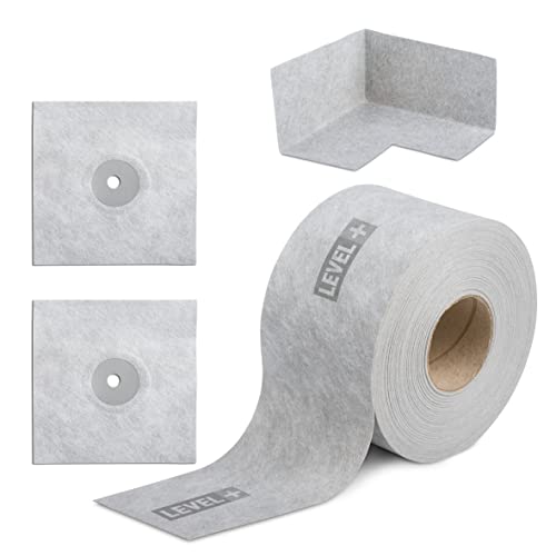 Juego de cinta de sellado para esquinas interiores, manguitos de pared, sellado bajo azulejos, para interiores, exteriores, ducha, baño, balcones, G14