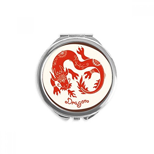 Espejo de maquillaje rojo del Año del Dragón para regalar