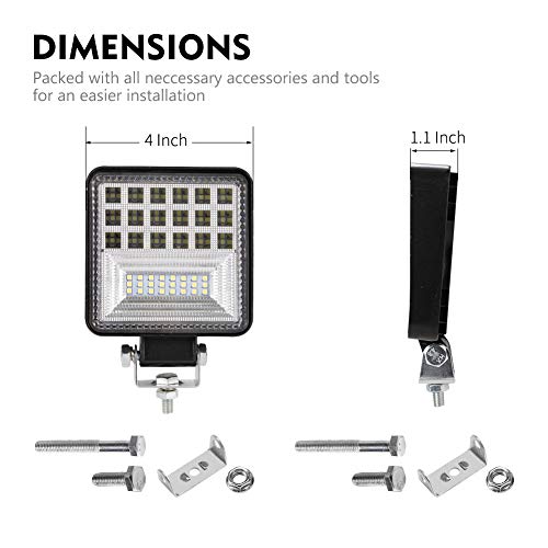 4 Inch LED Work Light - Spot Flood Combo Beam LED Light Bar for Tractor Vehicle Truck ATV UTV SUV Boat - Thumbnail 5