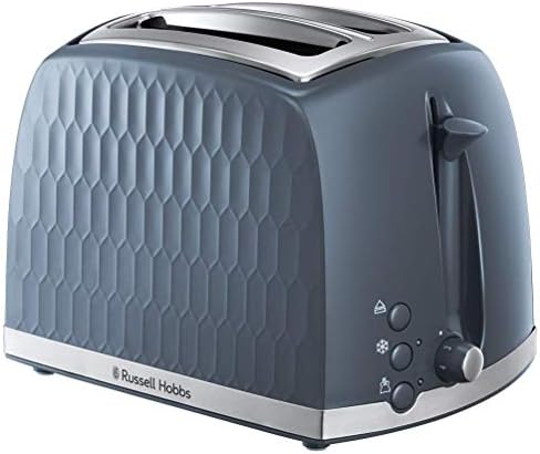 Russell Hobbs 26072 4 Slice Toaster - Contemporary Honeycomb Design with Extra Wide Slots and High Lift Feature, Cream