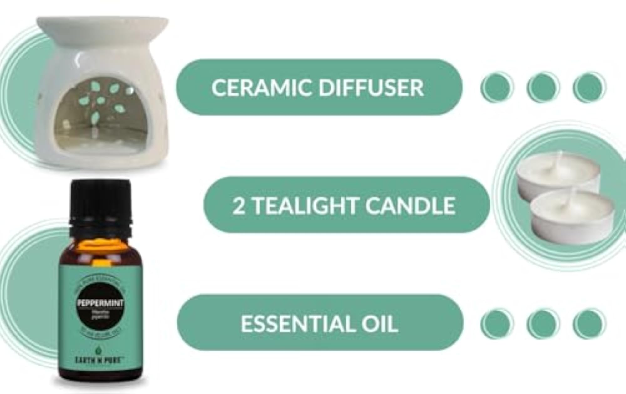 Earth N Pure Ceramic Diffuser Burner with Essential Oils