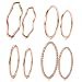 LOYALLOOK 8-14Pcs 1mm Stainless Steel Women's Plain Band Knuckle Stacking Midi Rings Comfort Fit Silver/Gold/Rose Tone