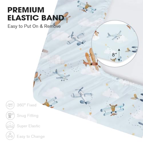 Image of Little Grape Land Crib Sheets for Boys and Girls, 2pk Baby Crib Fitted Sheet for Standard Size Crib and Toddler Mattress, Super Soft Baby Sheet