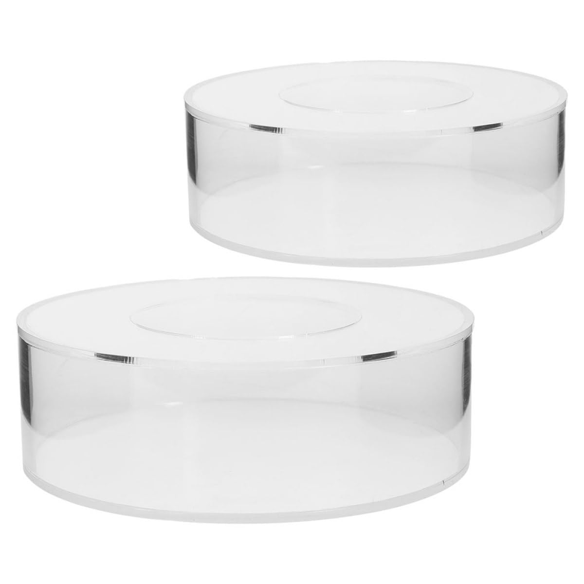 NOLITOY Soporte para Pasteles Redondo Rellenable de Acrílico Transparente, 2 Piezas, Bandeja para Cupcakes y Postres, Adecuado para Fiestas, Bodas y Mesa Dulce