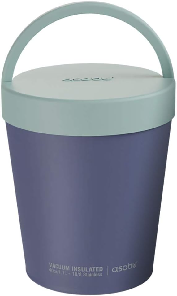 asobu Ice Cream and Lunch Insulated Stainless Steel Keeper With Removable Ice Pack - Fits Pint Size Ice Cream Container