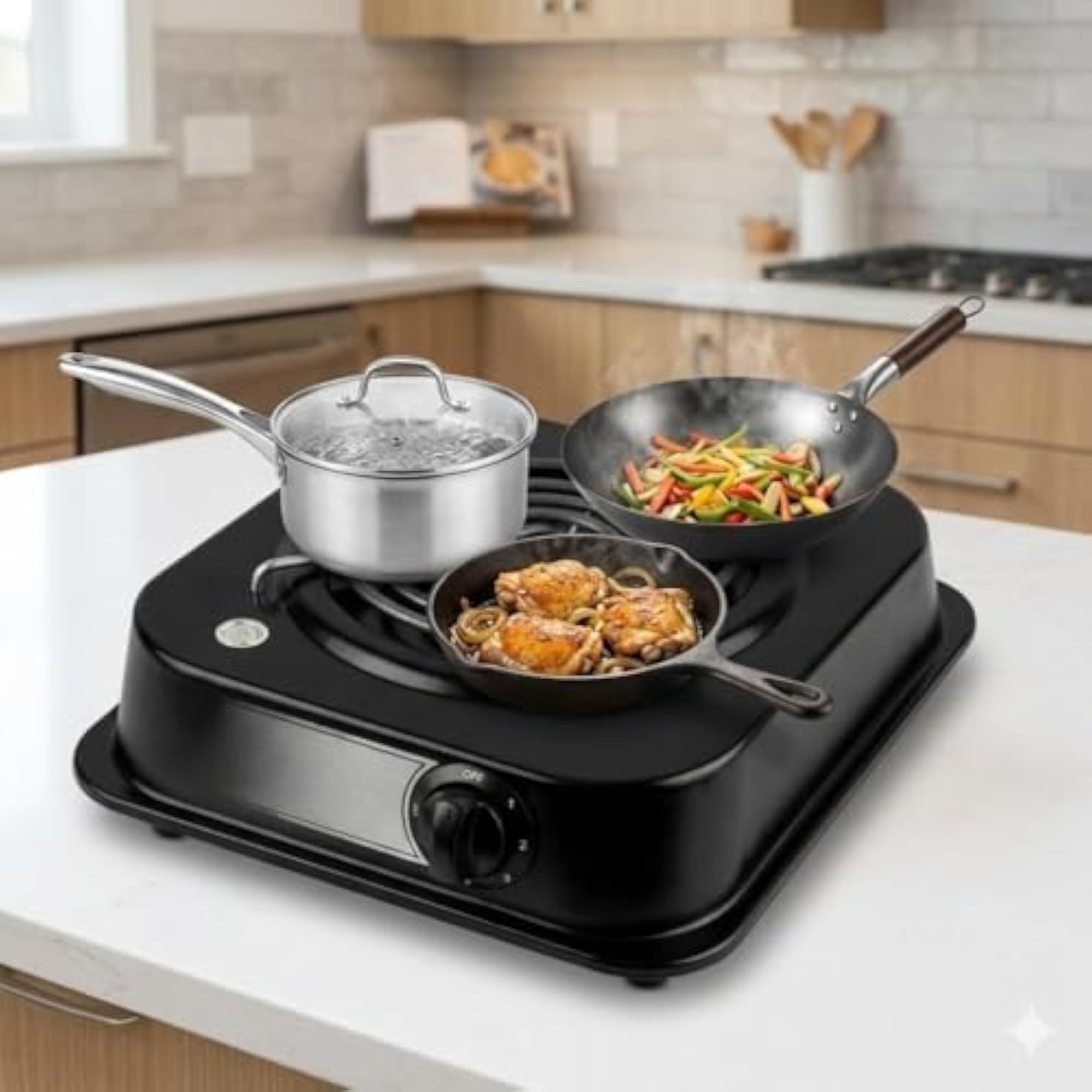 2000W Electric Iron Hot Plate Portable Single Burner