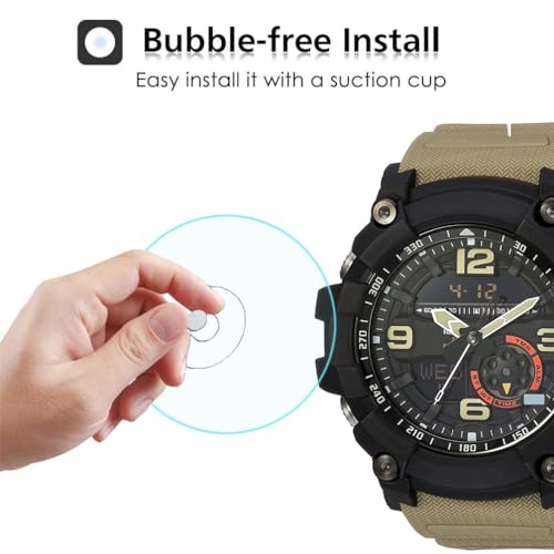 3 Pack Compatible for GG-1000 Screen Protector Tempered Glass for GG1000 Watch Screen Protector Foils Glass 9H Anti-Scratch Anti-Fingerprint Bubble Free