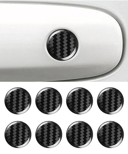 Flaconi 8PCS Pegatinas Protectoras Antibloqueo para Cerradura de Coche,Pegatinas Ojo De Cerradura,Cubierta para Cerradura de Puerta,Pegatinas Protectoras para Cerradura (Fibra Carbono)