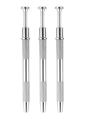 3 Stück Piercing zange für kugeln, Piercing Kugel Aufdreher, Piercing Werkzeug Set, mit 4 Klauen Edelsteine ​​​​Catcher, für Schmuck Perlen Uhren Brillen Diamanten (Silber)