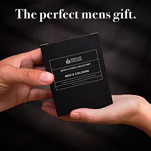 Scented Candles For Men | Men's Cologne, Amber Sandalwood Scent | Wood Wick, Long Lasting, Masculine Scents | Natural Soy Jar Candle For Home, Mancave & Bacehlor Pad | The Perfect Mens Gift #TOP2