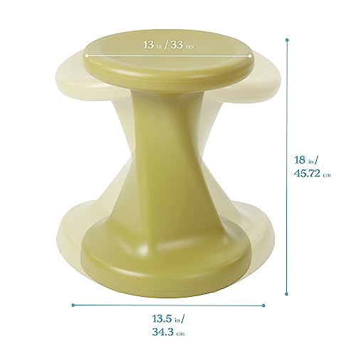 Image of ECR4Kids Twist Active Wobble Stool, 18in Seat Height, Classroom Furniture, Fern Green