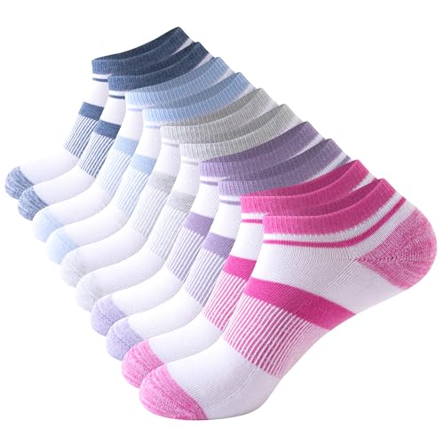 Womens Ankle Socks No Show Low Cut Socks 5 Pairs Seamless Lightweight Non Slip Cushioned Casual Socks for Women